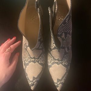 Snakeskin booties